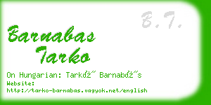 barnabas tarko business card